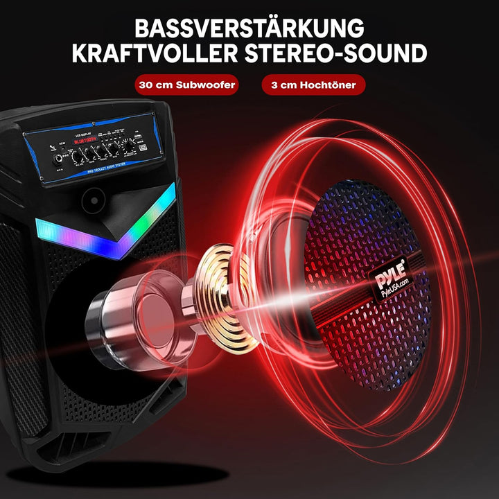 Pyle PA Bluetooth Lautsprecher, Karaoke Maschine und Karaoke Mikrofon, Musikbox Bluetooth Box, Party