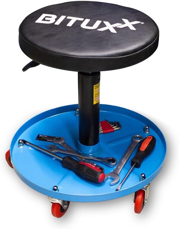Bituxx® Werkstatthocker Drehhocker Rollhocker Hocker Drehstuhl Sitz Werkstatt Werstattstuhl Stufenlo