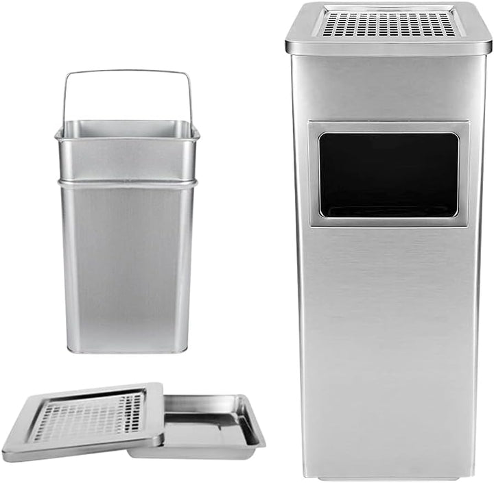 Runder Aschenbecher für den Aussenbereich, lackierter Edelstahl, 30L/35L/48L, abnehmbarer Büro-Mülle