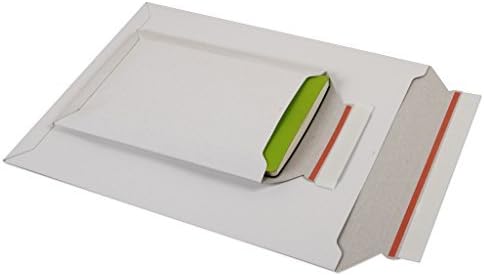 Versandtaschen weiss ungestrichen Vollpappe weiss Karton DIN A3 - flach:455x320mm / aufgestellt 440x