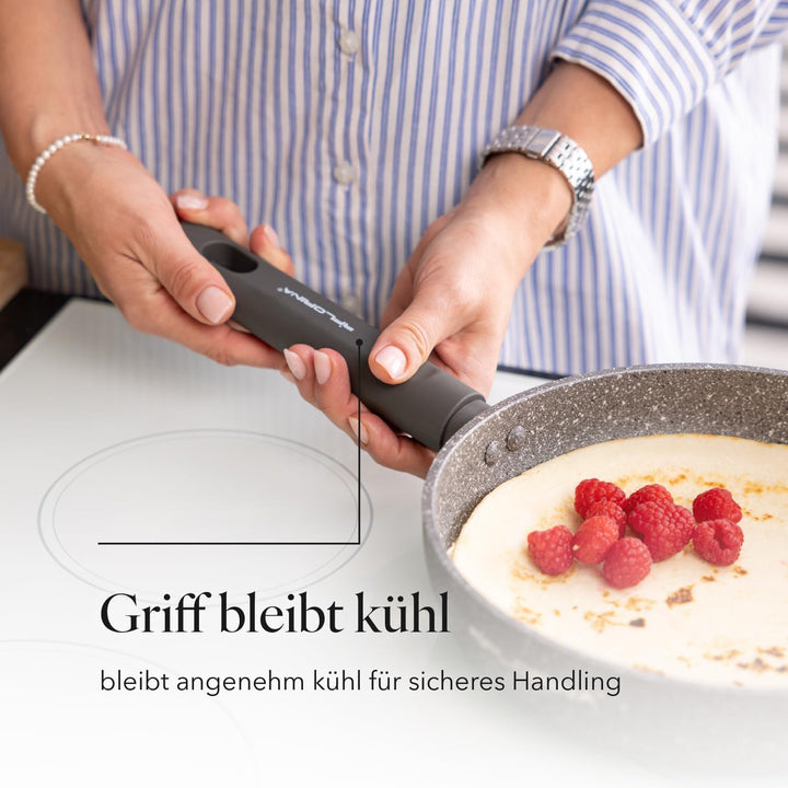 Florina - Bratpfanne aus Aluminium LAVA STONE | 28 cm Durchmesser | Tiefe Pfanne Induktion | Antihaf