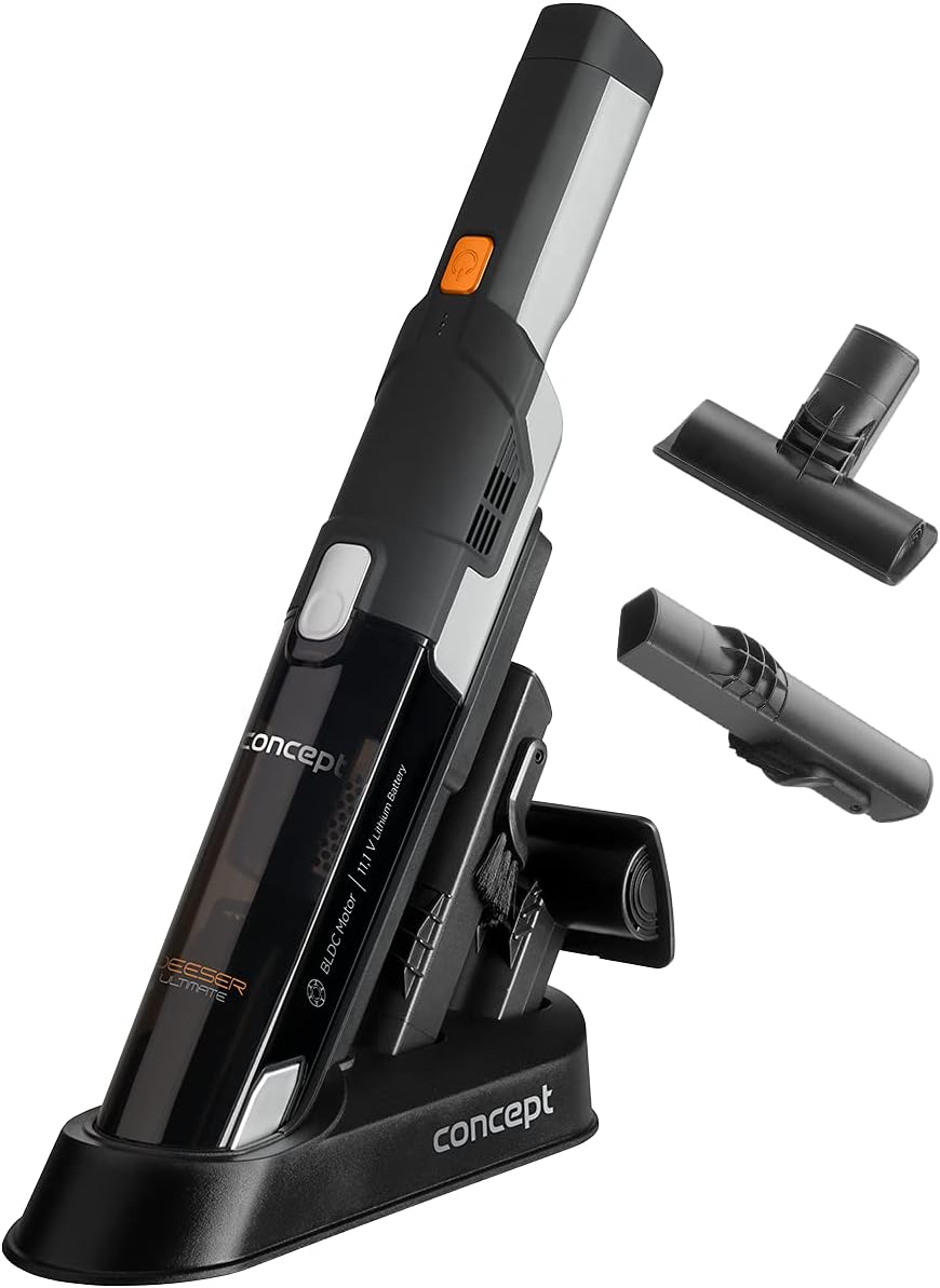 CONCEPT Hausgeräte, VP4410 11,1 V DEESER Ultimate Handstaubsauger, Plastic, grau + orange, 90 W, 0.2