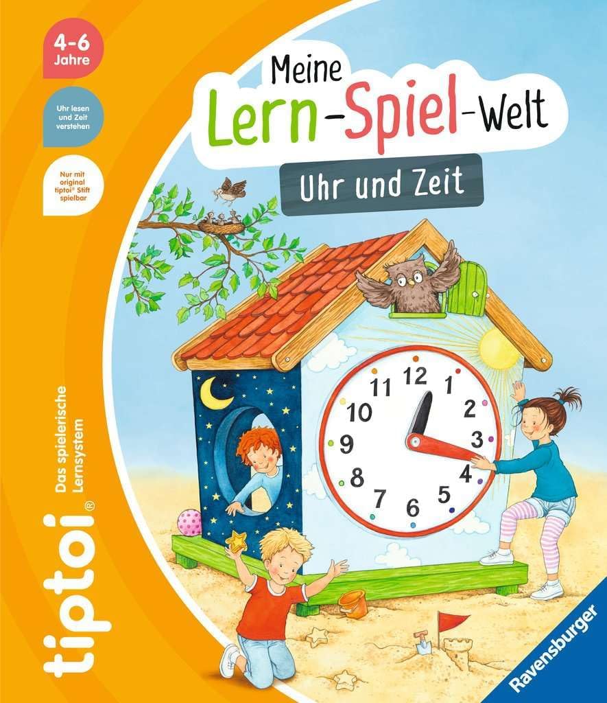 Ravensburger tiptoi Buch - Mein Lern-Spiel-Abenteuer | Uhr und Zeit + Kinder ABC Buchstaben Poster |