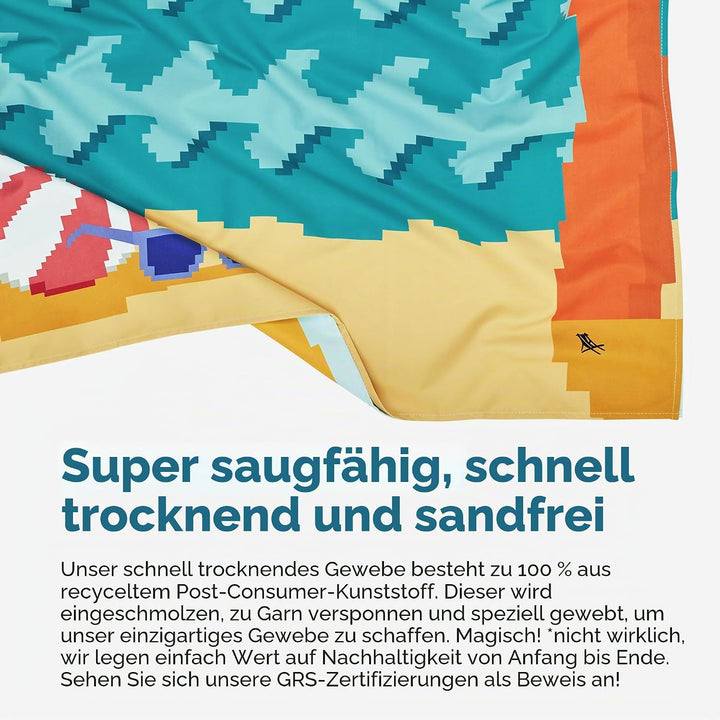 Dock & Bay Strandhandtuch - Schnell trocknende Mikrofaser, ohne Sand - Kompakt, Leicht - 100% recyce