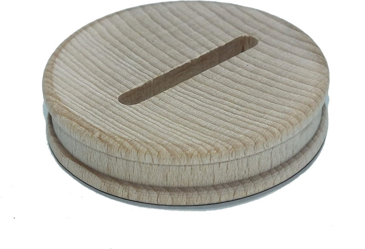10 x Sparstrumpfscheibe aus Buche mit Schlitz Holzscheibe 5,5 cm Durchmesser