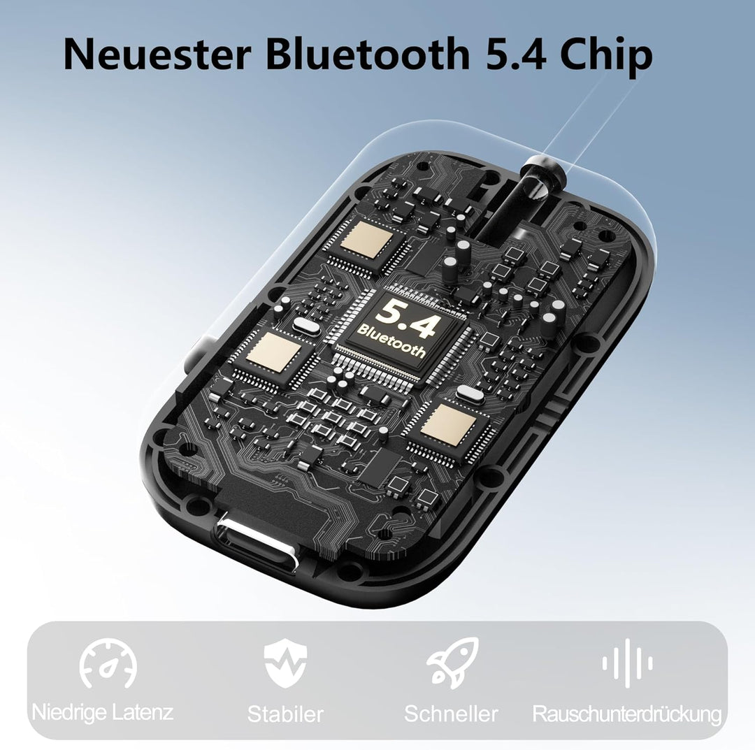 SOARUN 2-IN-1 Bluetooth 5.4 Adapter Transmitter, 24H Spielzeit, aptX Low Latency Airfly Gadgets, Blu