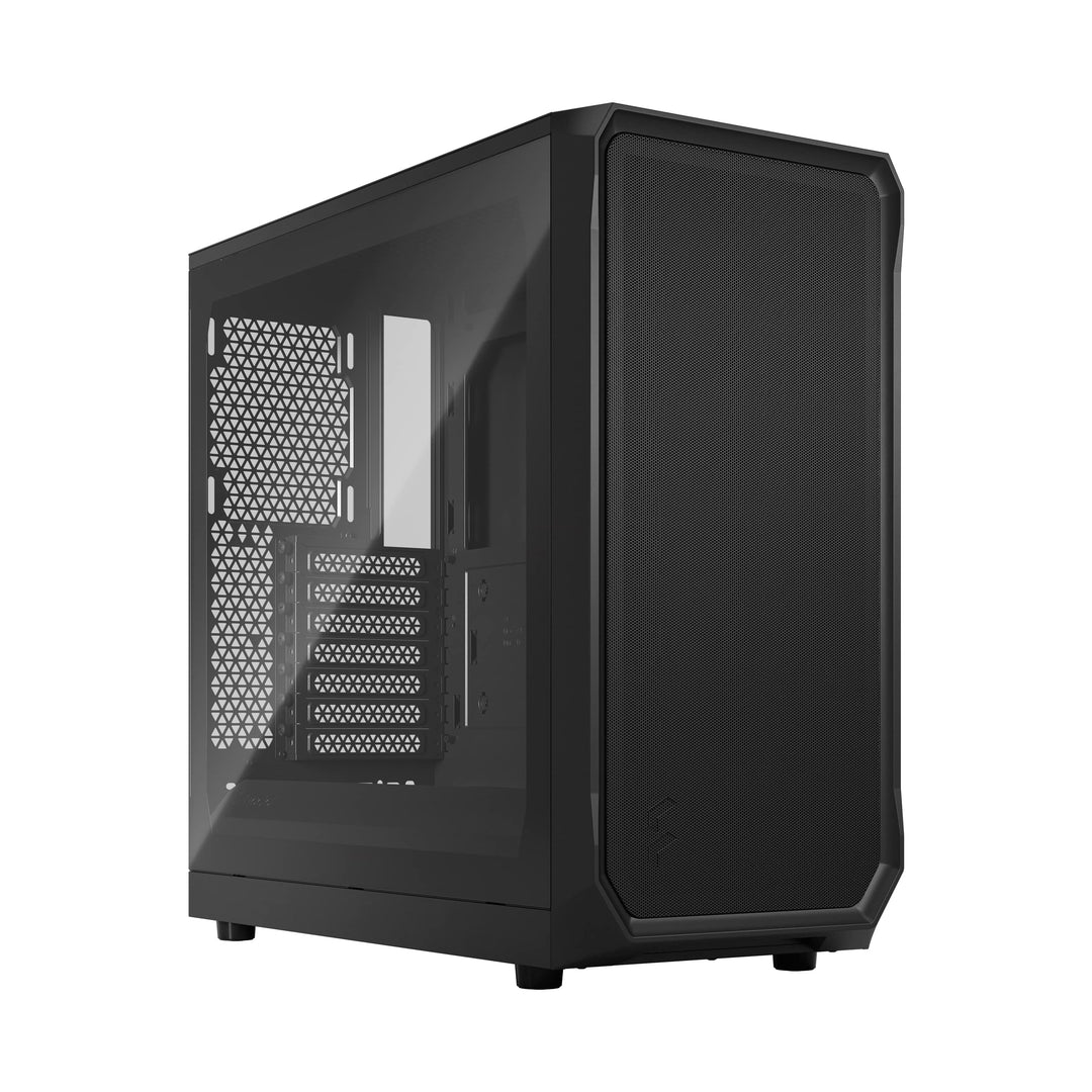 Fractal Design Focus 2 Black - Tempered Glass Clear Tint – Mesh Front – Two 140 mm Aspect Fans Inclu