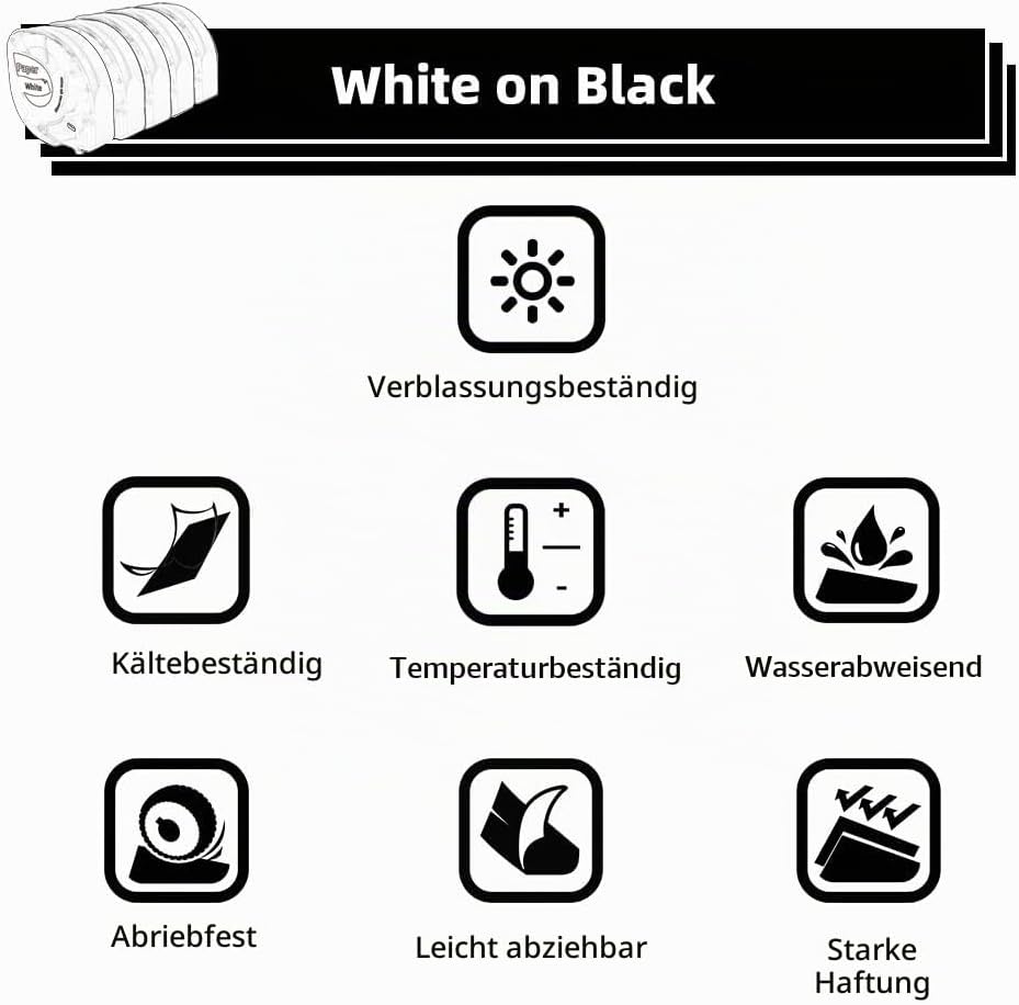 Phomemo P12 Etikettenband Kompatible mit Dymo LetraTag Etikettenband für LT-100H LT-100T 200B PLUS X