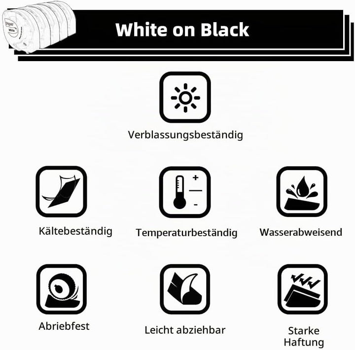 Phomemo P12 Etikettenband Kompatible mit Dymo LetraTag Etikettenband für LT-100H LT-100T 200B PLUS X