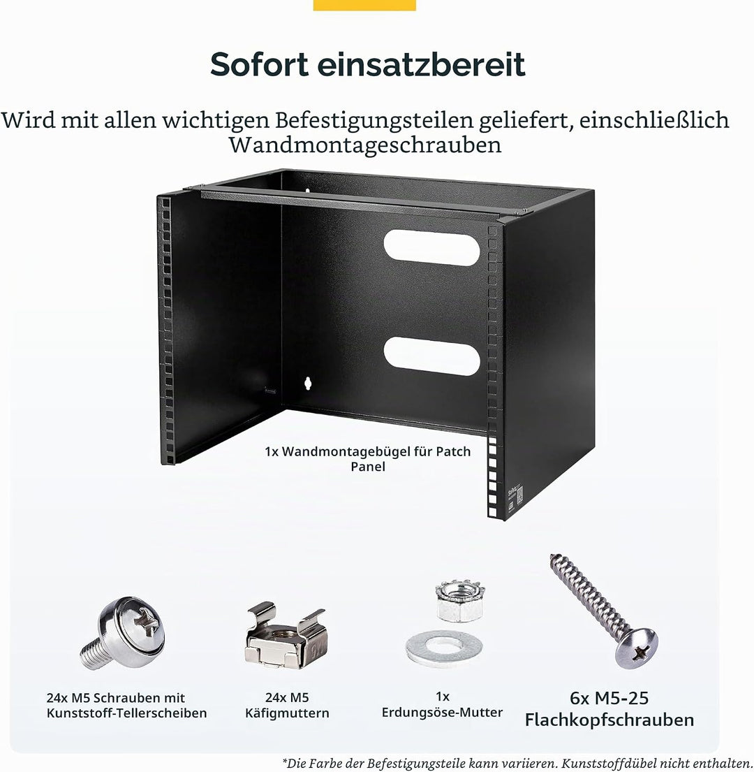 StarTech.com 8HE Netzwerkschrank 19 Zoll - Wandhalterung für Patchpanel/Netzwerk geräte - 13,75 Zoll