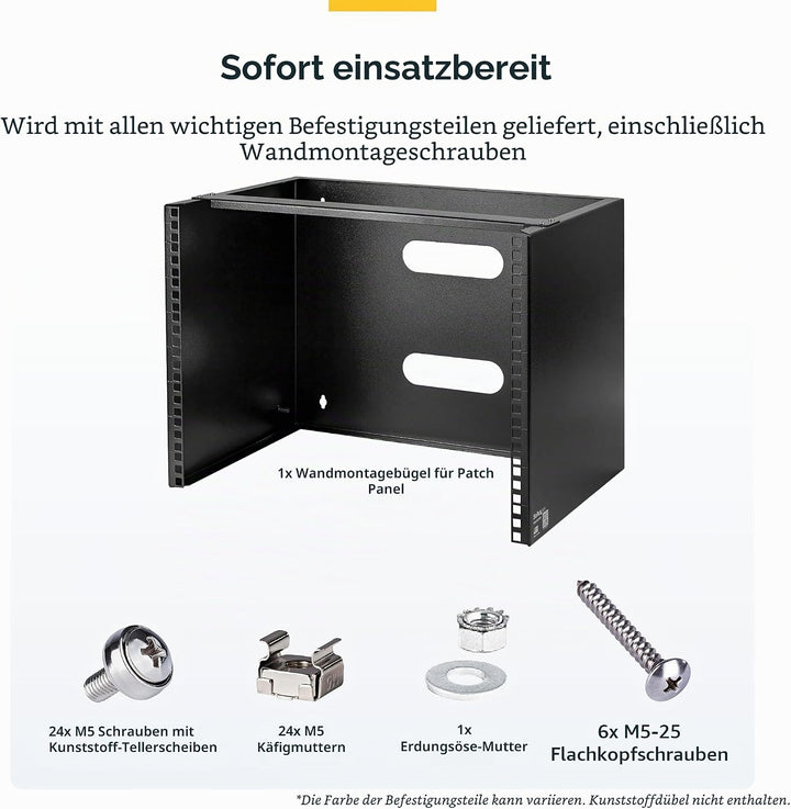 StarTech.com 8HE Netzwerkschrank 19 Zoll - Wandhalterung für Patchpanel/Netzwerk geräte - 13,75 Zoll