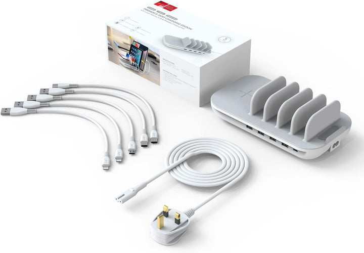 SooPii 70W Mehrgeräte-Ladegerät mit 5 Ports, 15W Wireless Charging und 25W USB C PD/PPS-Schnellladun