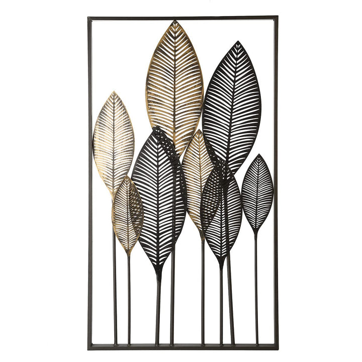 Casablanca - Wand-Deko - Bild xl - aus Metall mit Champagner-braunen Blättern - 95 x 53 cm