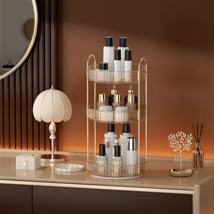 Make Up Kosmetik Organizer, 360° Drehbar Grosse Kapazität Kosmetik Organizer, Multifunktionaler Kosm