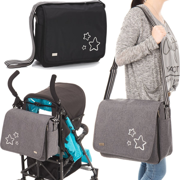 Wickeltasche (+ Wickelunterlage und isolierter Getränketasche) Baby Tasche für Kinderwagen Buggy (Ma