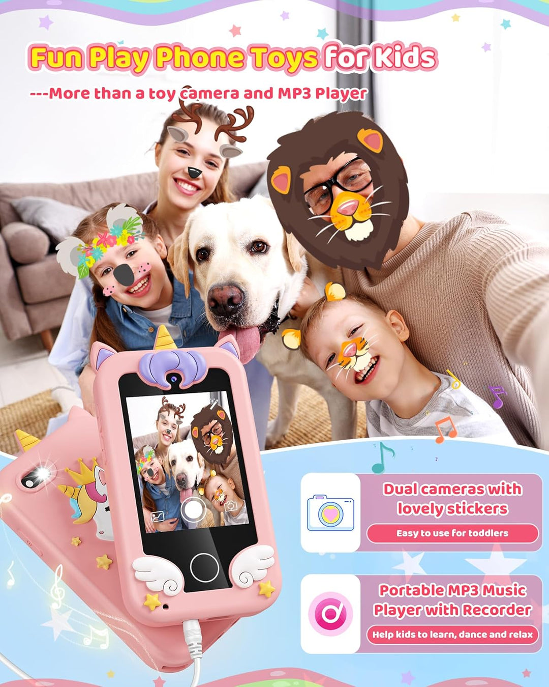 Kinder Handy Smartphone Spielzeug, Einhorn-Geschenke und Spielzeuge für Mädchen und Jungen im Alter