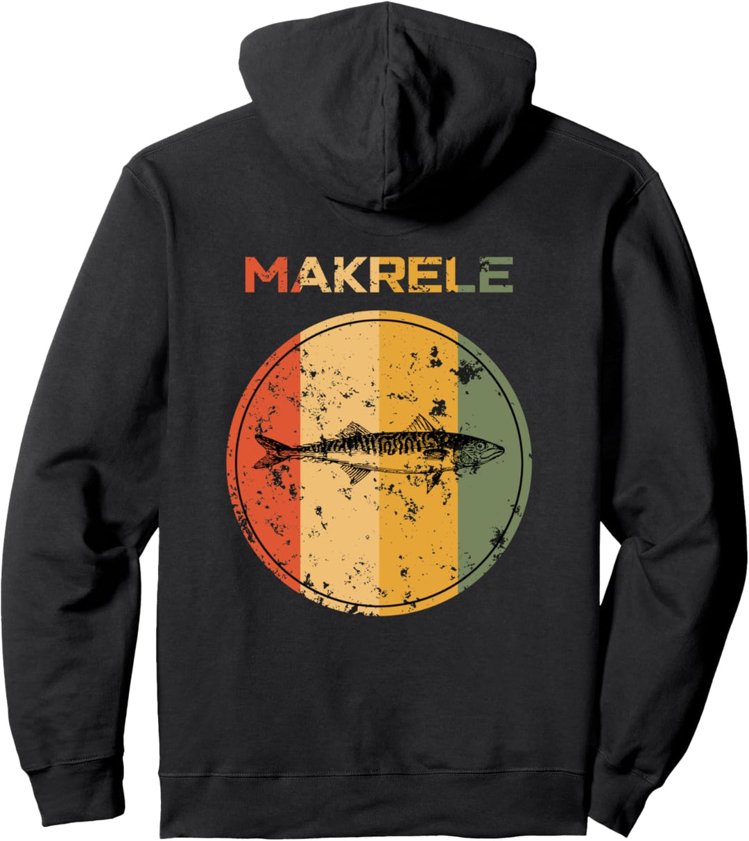 Angeln Makrele Lustig Fisch Retro Vintage Zubehör Pullover Hoodie