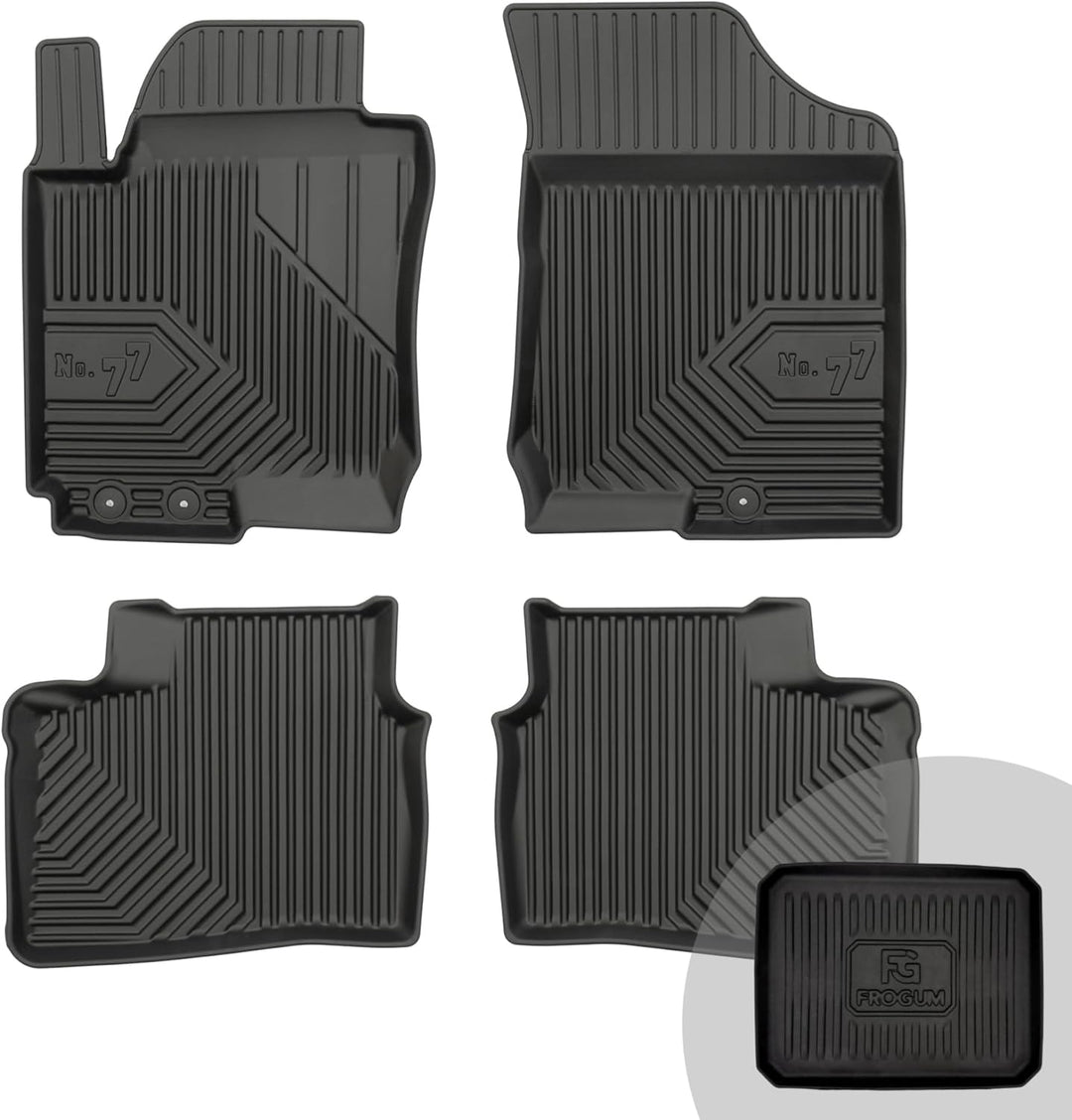 FROGUM No.77 Gummimatten Ganzjahresset von Auto Fussmatten Autofussmatten für Hyundai i30 I 2007-201