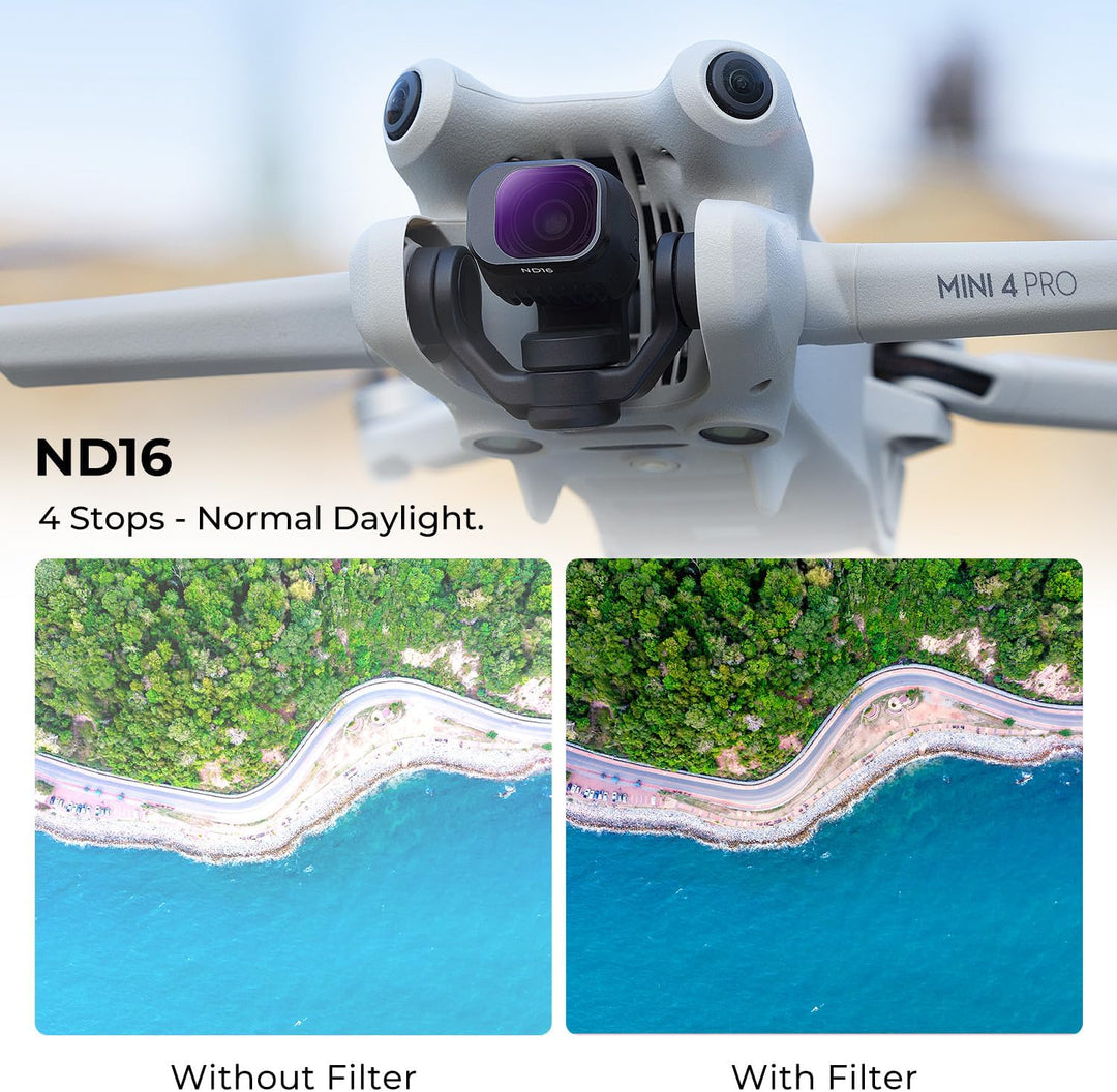 K&F Concept Mini 4 Pro ND Filterset, 4 Stück ND8, ND16, ND32, ND64 Filter Kompatibel mit DJI Mini 4
