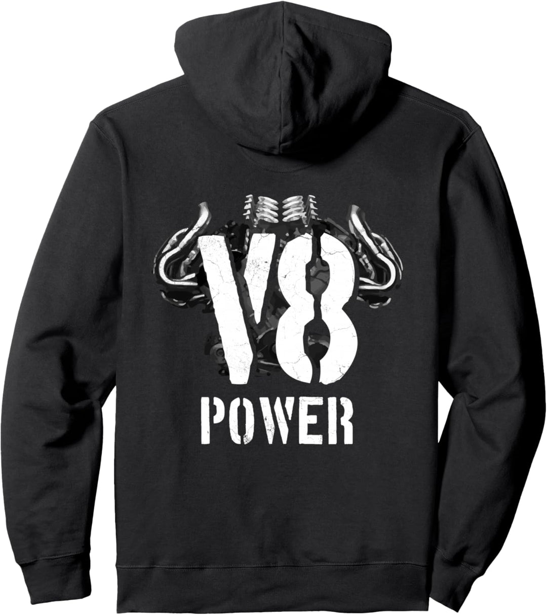 V8 Powered V Motor Muscle Car Pickup SUV Fan Pullover Hoodie