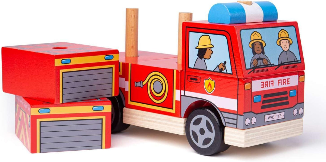 Bigjigs Toys Stapel-Feuerwehrauto