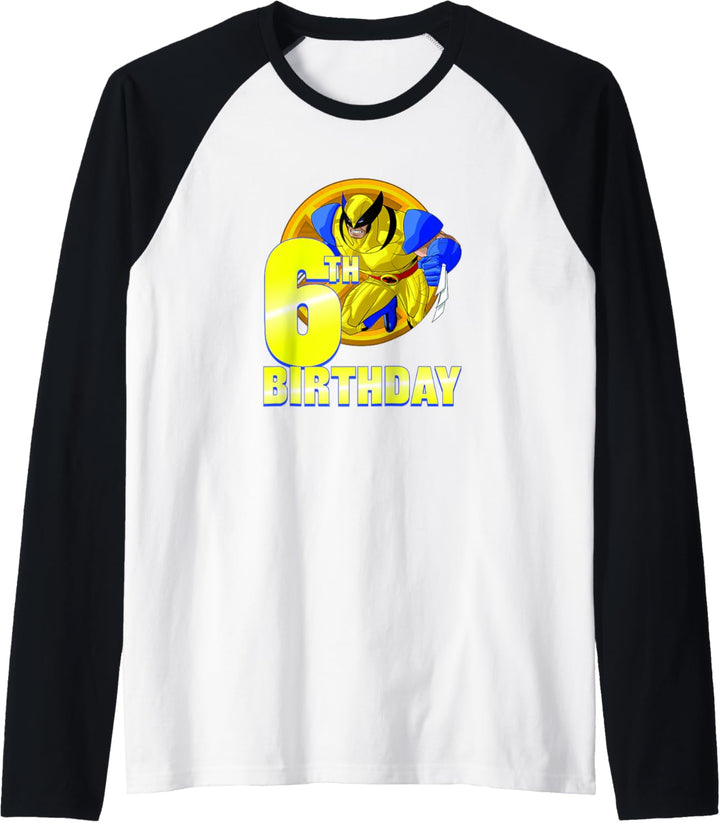 Marvel X-Men Wolverine 6th Birthday Badge Raglan