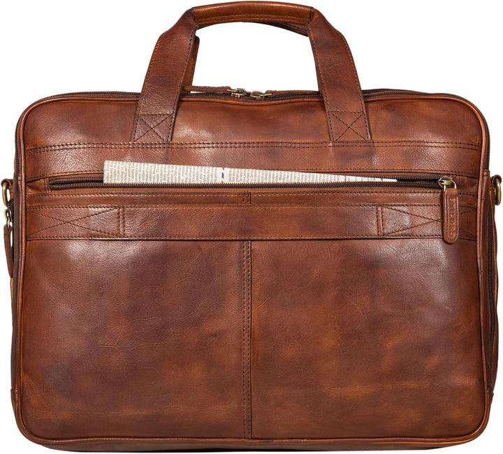 STILORD 'Arnold' Geräumige Laptoptasche Leder 17.3 Zoll bis 19 Zoll Vintage Aktentasche Lehrertasche