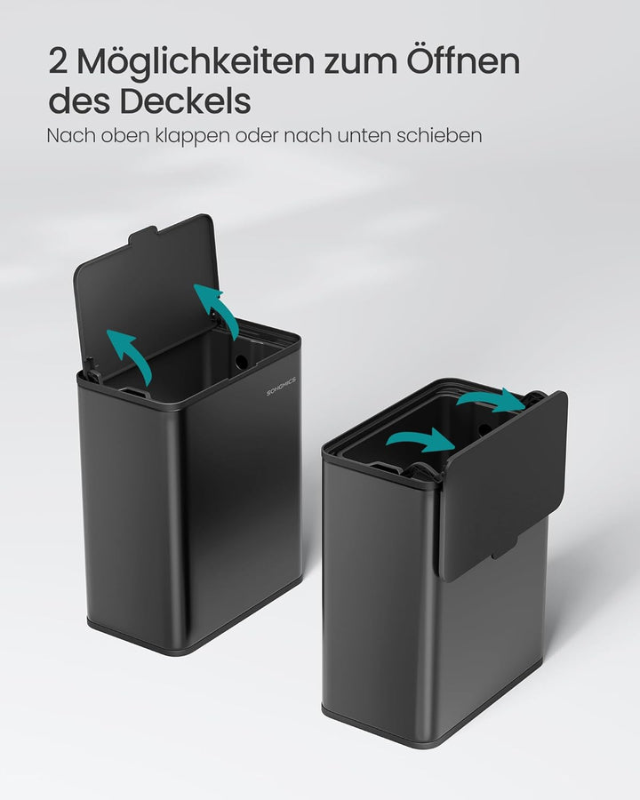 SONGMICS Mülleimer hängend, 8 L Komposteimer Küche, Stahl-Abfalleimer mit Deckel für Biomüll, mit Ha