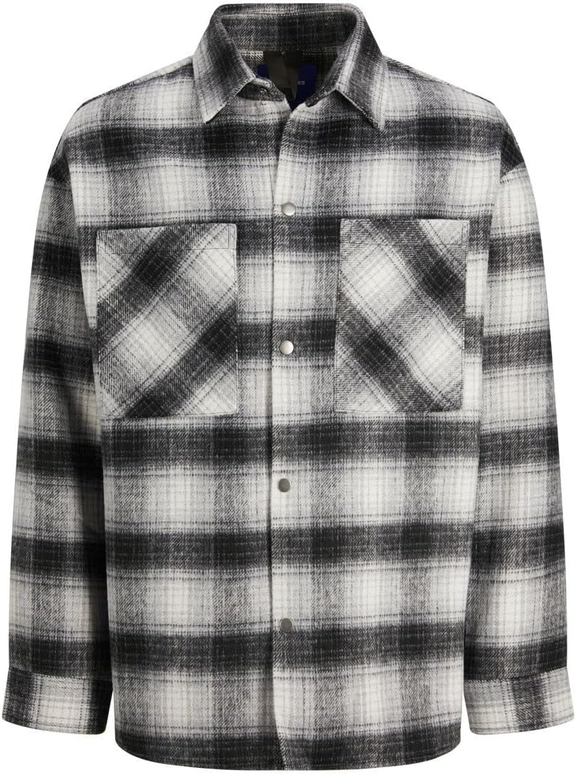 JACK & JONES Male Hemdjacke Regular Fit Hemdjacke XL Grey Melange, XL Grey Melange