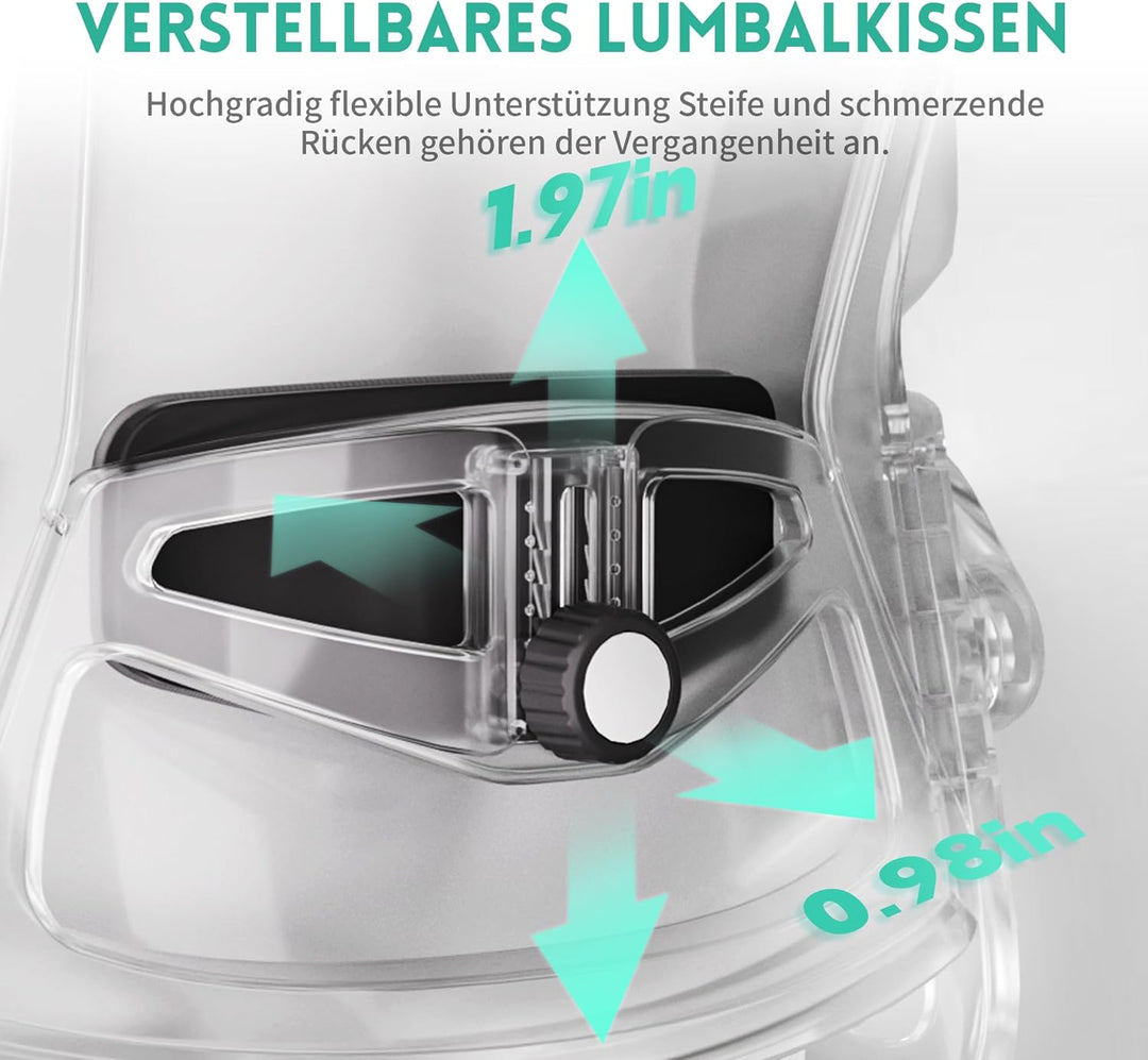 Bürostuhl Ergonomisch, S-förmiger Schreibtischstuhl mit Verstellbaren Armlehnen, Ergonomischer Büros