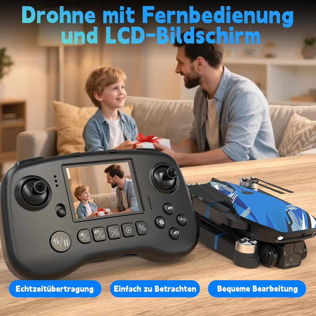 Drohne mit Kamera 4K LCD-Bildschirm FPV Video, Professional Drone mit Bürstenlosem Motor, 270°-Hinde