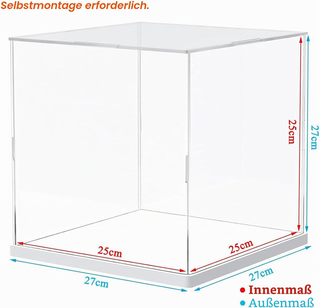 Acryl Vitrine Schaukasten für Lego 10281 43249 75403 75381, Glasvitrine Acrylbox Transparent Würfel