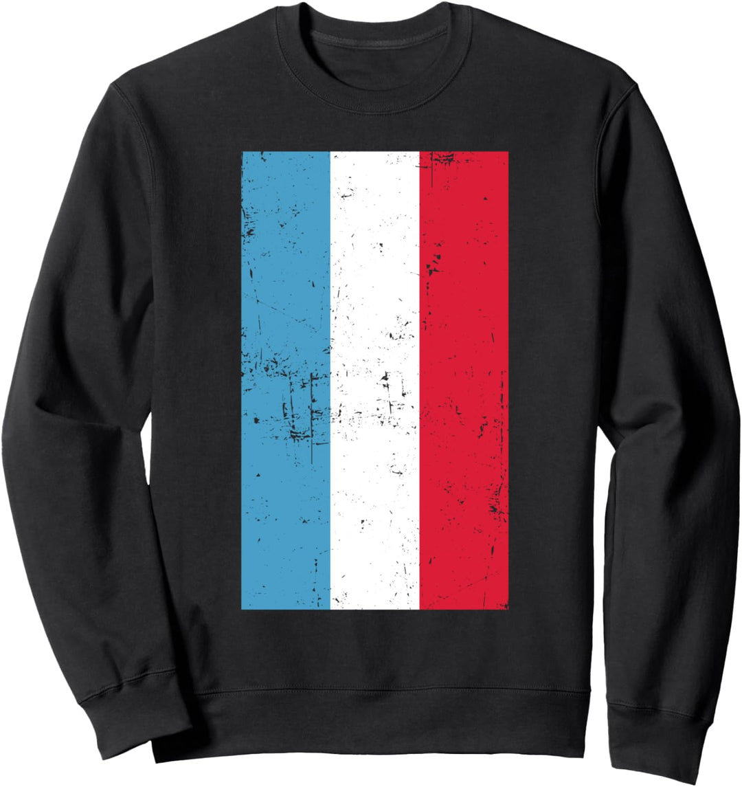 Grand Duchy of Luxembourg Western Europe Distressed Flag Sweatshirt