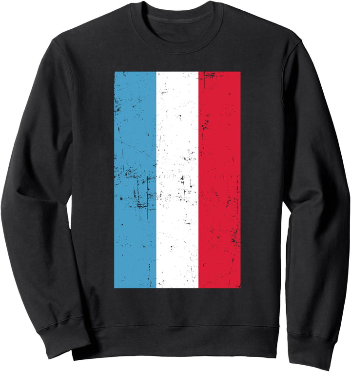 Grand Duchy of Luxembourg Western Europe Distressed Flag Sweatshirt