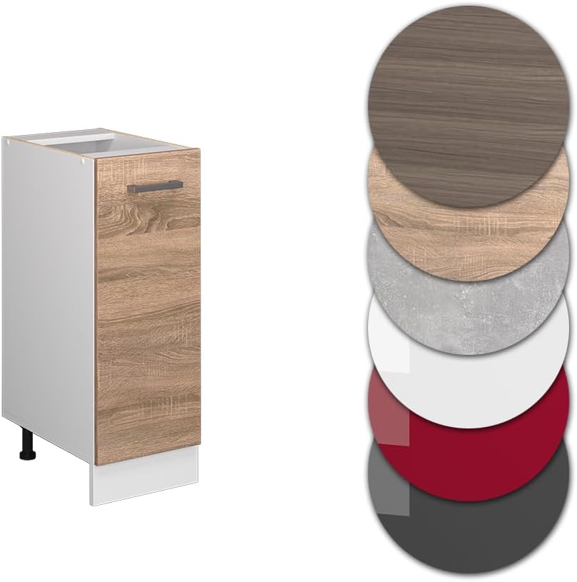 Vicco Apothekerschrank R-Line, Sonoma/Weiss, 30 cm ohne Arbeitsplatte Sonoma Apothekerunterschrank 3