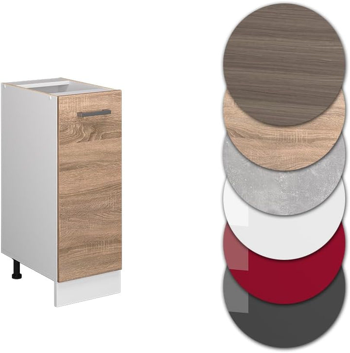 Vicco Apothekerschrank R-Line, Sonoma/Weiss, 30 cm ohne Arbeitsplatte Sonoma Apothekerunterschrank 3