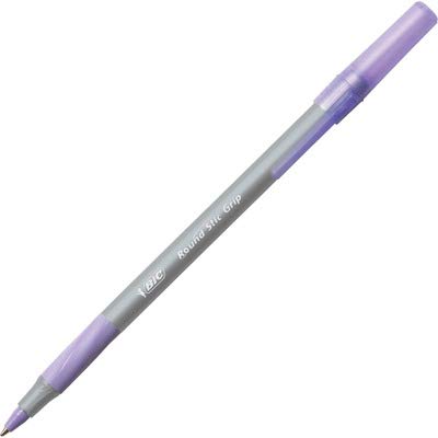 BIC Round Stic Grip Xtra Comfort Kugelschreiber, mittlere Spitze (1,2 mm), Violett, 12 Stück .12 Cou
