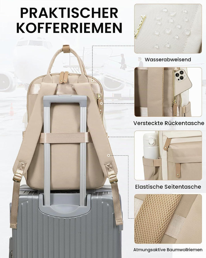 LOVEVOOK Rucksack Damen, 17 Zoll Laptop Schulrucksack Reiserucksack Wasserdicht Arbeitstasche Backpa