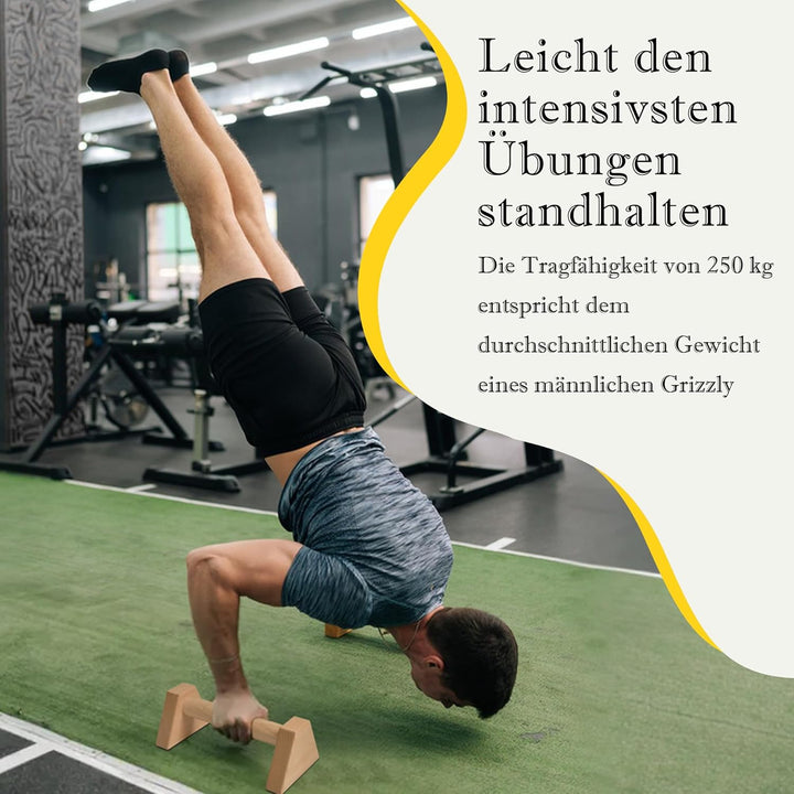 Liegestützgriffe 2 Push Up Bars Holz Parallettes gelenkschonende Liegestützgriffe Calisthenics Equip