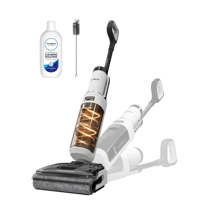 Tineco Floor One Stretch S6 Nass Trockensauger, 180°-Flachdesign Saugwischer 13cm Liegehöhe, 85°C 5m