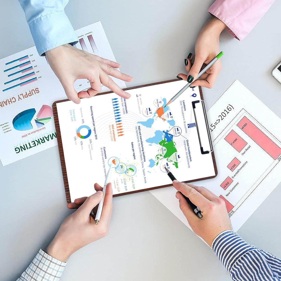 LELADY Klemmbrett Holz A5, 10 Stück Klemmbretter mit Metalklemme A5 Zentimeter, A5 Zentimeter