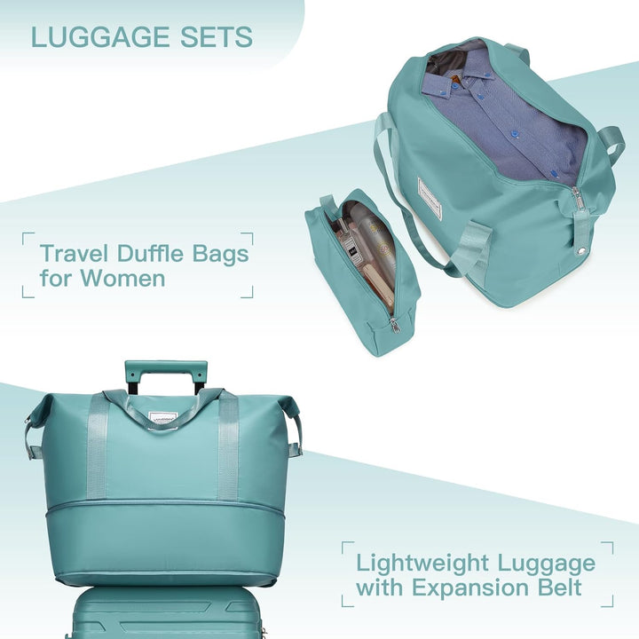 LARVENDER Kofferset 6 Teilig Hartschale Leicht ABS Erweiterbar Reisekoffer Haltbar Handgepäck Sets 4