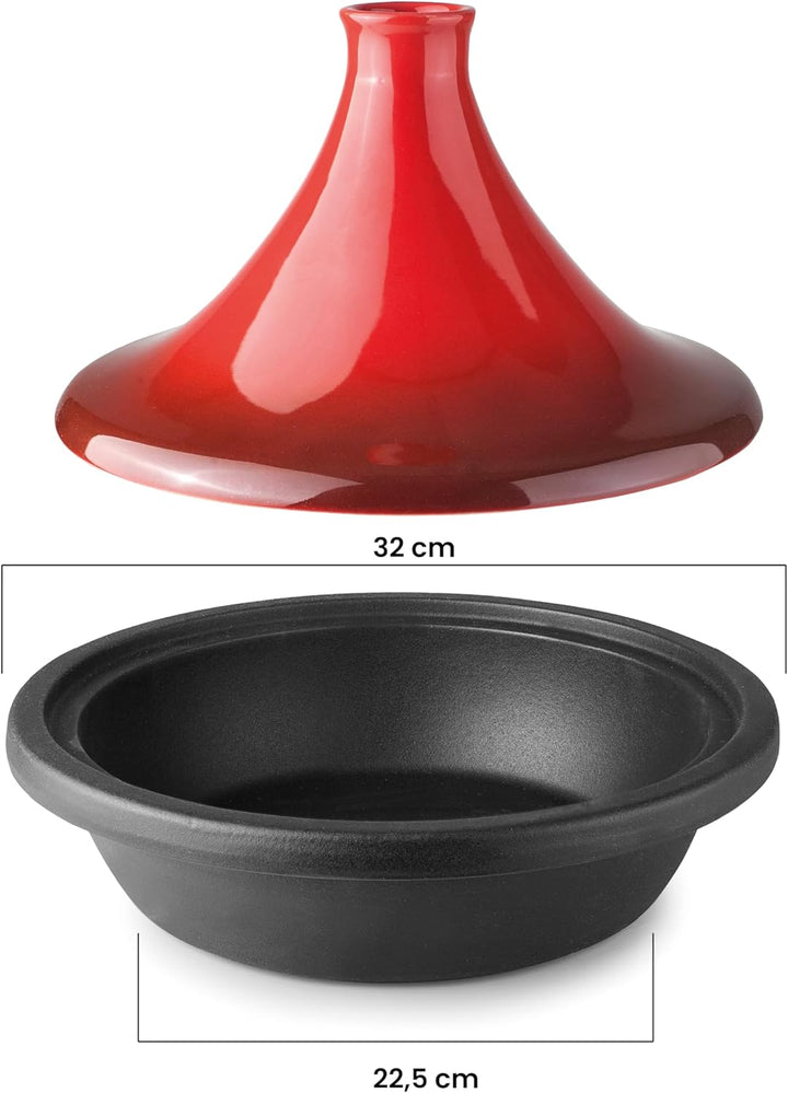 IBILI Tajine H-Klasse, 32 cm, Körper aus Gusseisen und Keramikdeckel, induktionsgeeignet, 32 cm