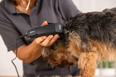 Moser Haarschneidemaschine Tier 1400 schwarz mit Hansgrohe DogShower schwarz Hunde Moser 1400 Tierha