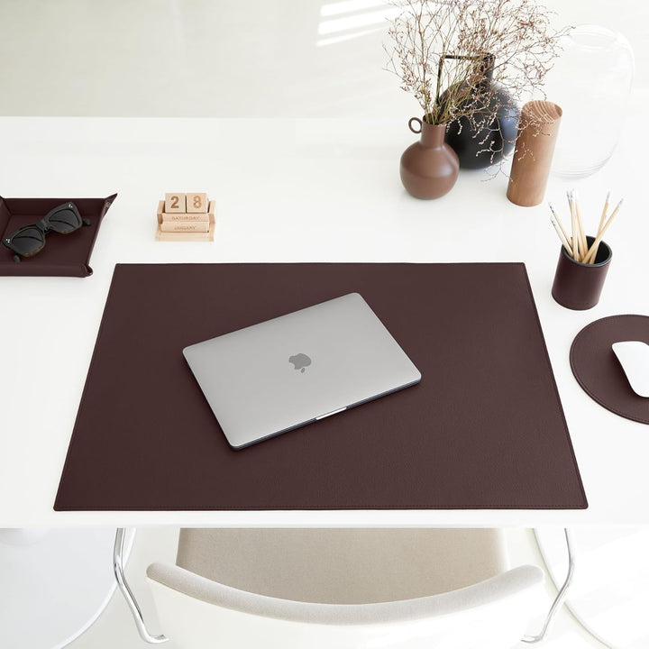Eglooh - Iris - Taschenleerer aus echtem Leder Dunkel Braun - Schreibtisch-Organizer mit modernem De