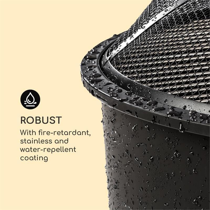 Blumfeldt 2-in-1 Feuerschale - Ø 75 cm Grill, Abnehmbarer Funkenschutz, Ø 68 cm Grillrost, FireView