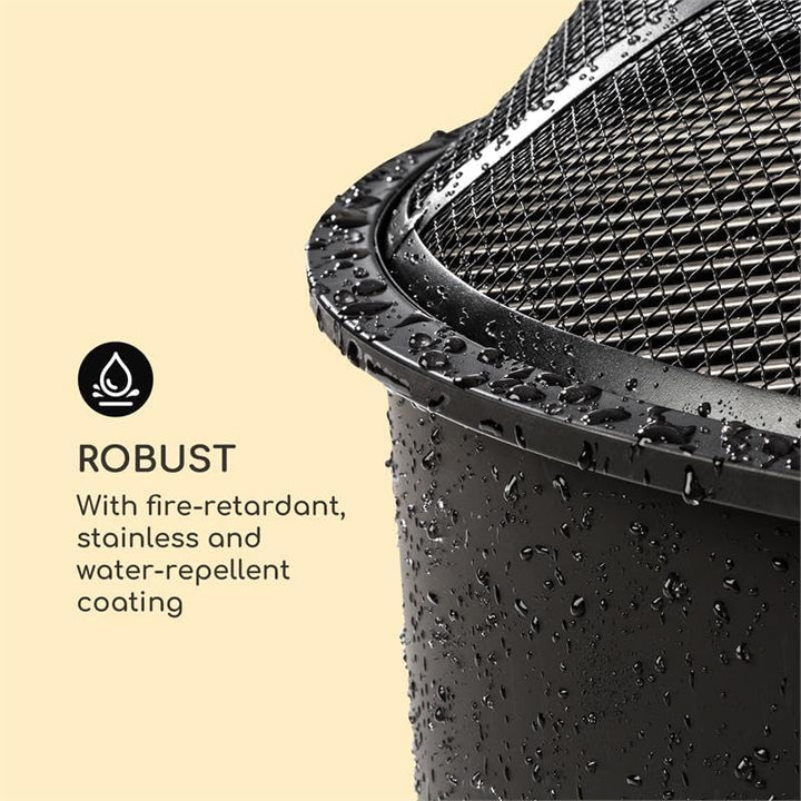 Blumfeldt 2-in-1 Feuerschale - Ø 75 cm Grill, Abnehmbarer Funkenschutz, Ø 68 cm Grillrost, FireView
