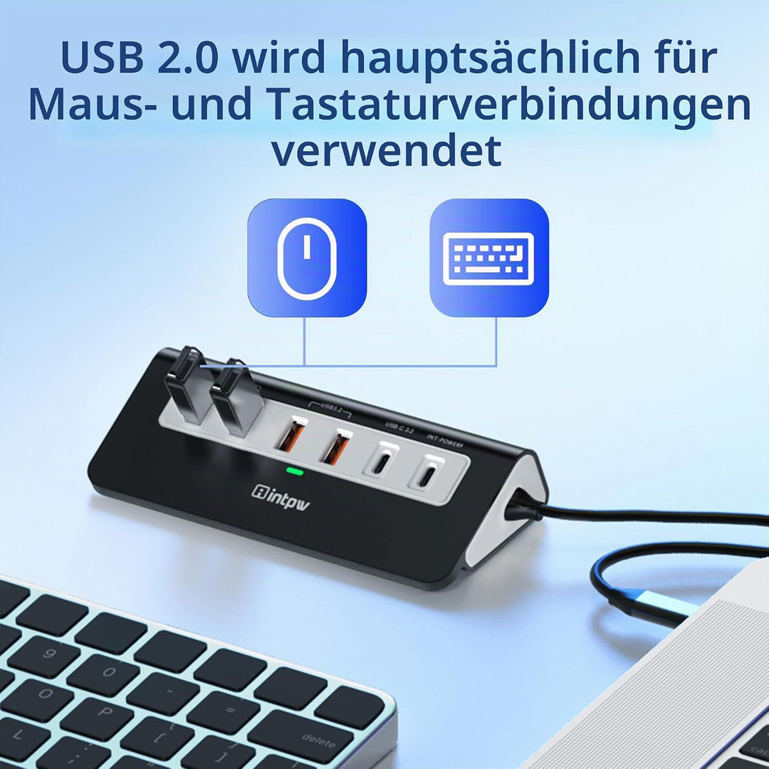 P9 PRO USB C Hub 10Gbps, 9-IN-1 Docking Station USB c mit HDMI 4K@60HZ, 3 USB 3.2 10Gbps Data, PD 10