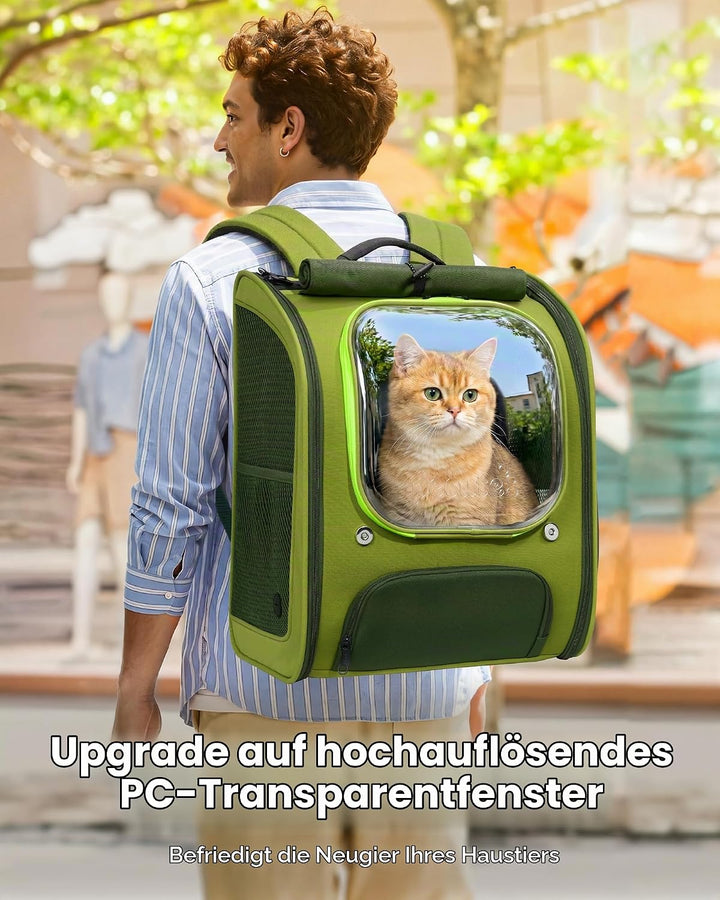 pecute Katzenrucksack Bubble Haustier Rucksack mit Netzfenster, Tragbare und Faltbare Katzentasche,