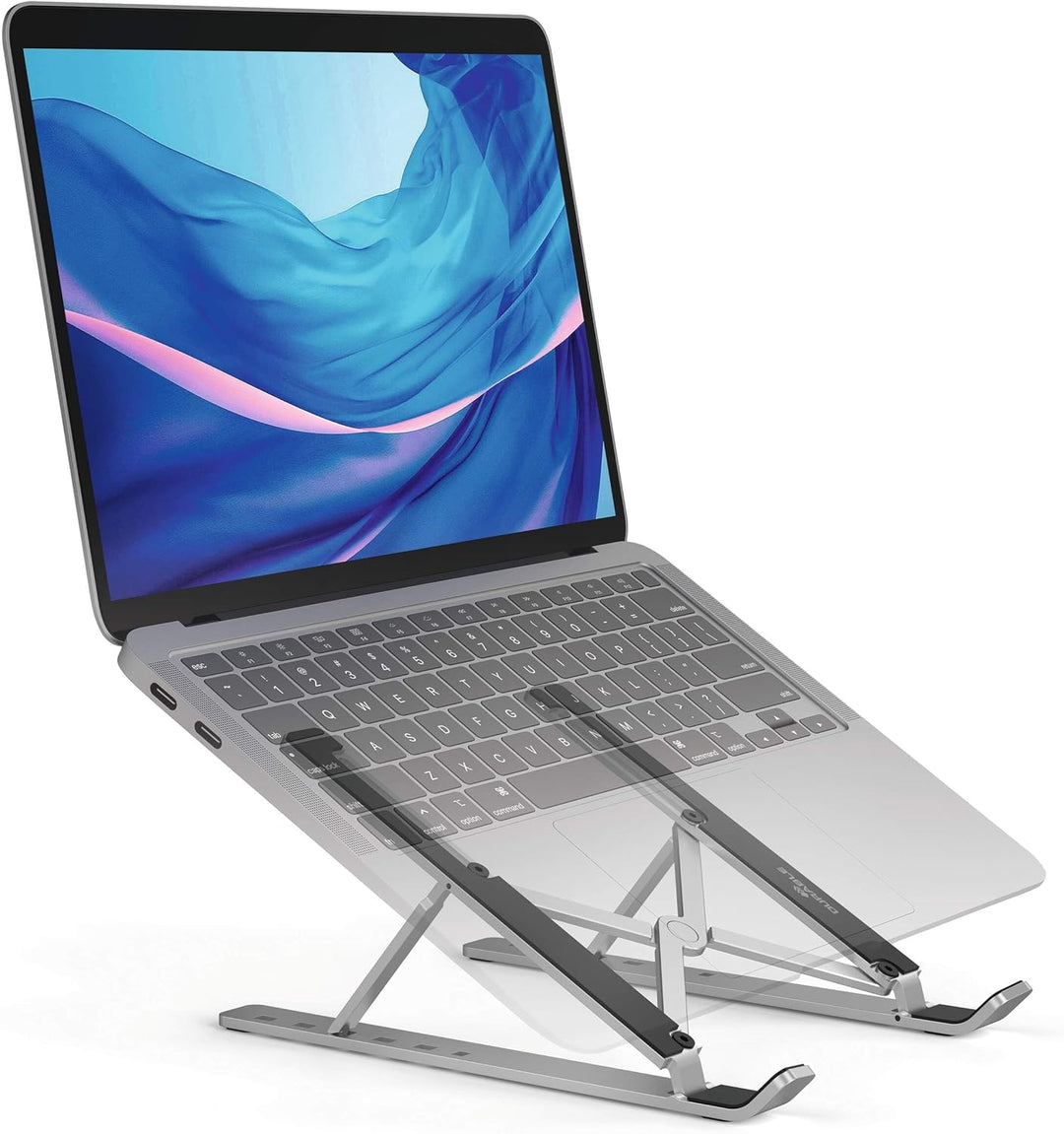 Durable Tischständer für Laptop/Tablet bis 15", faltbar und höhenverstellbar, inkl. Transportbeutel,